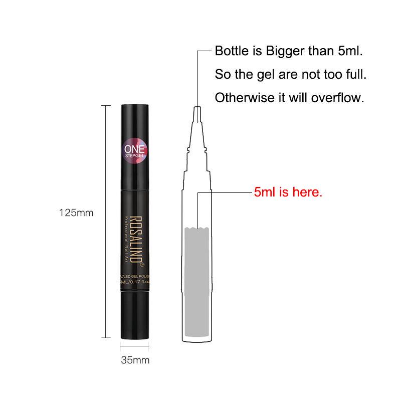 ROSALIND 5ML Semi Permanent UV Hybrid Nail Gel Polish Nail Brush Pen