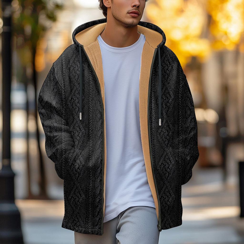 Mansjacka med dubbelficka förtjockad knapp med fickinsats bomullsjacka