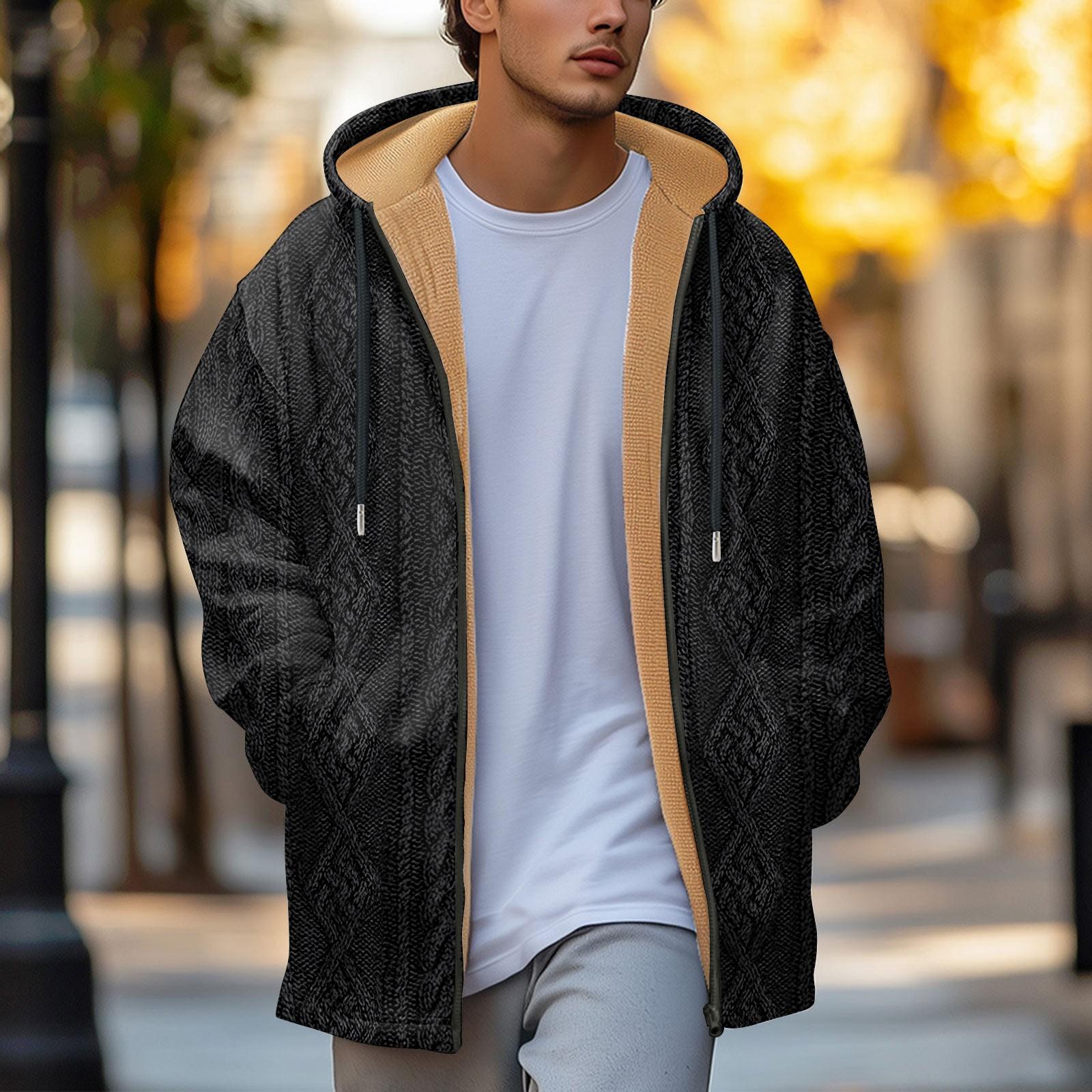 Мужская утолщенная куртка на пуговицах с двойным карманом и карманной вставкой — фото 5