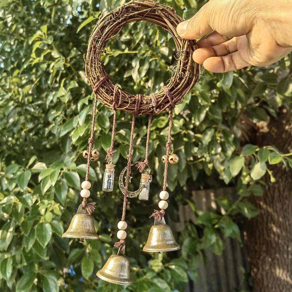 Witch Bells Protection Door Hangers Handmade Witchcraft Hanging Ornament for Living Rooms Bedrooms Kitchens