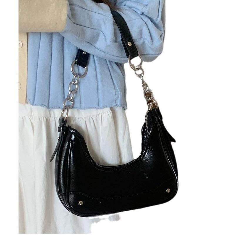Niche Chain Underarm Bag Simple Spice Girl Style Single Shoulder Crossbody Bag Bag Female Fashion Texture Dumpling Bag