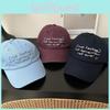 Simple Solid Color Letter Embroidery Women Casual Sunshade Caps Baseball