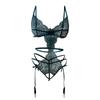 Ladies Erotic Lingerie Sexy Strap Lace Hollow  Set Without Steel Rings