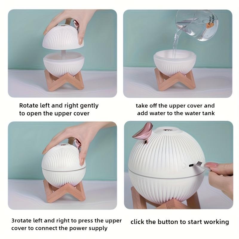 Moon Shaped Essential Oil Aromatherapy Diffuser, Home Single Room Bedroom Humidifier,Air Purifying Mist Sprayer with Large Capacity,USB Powered