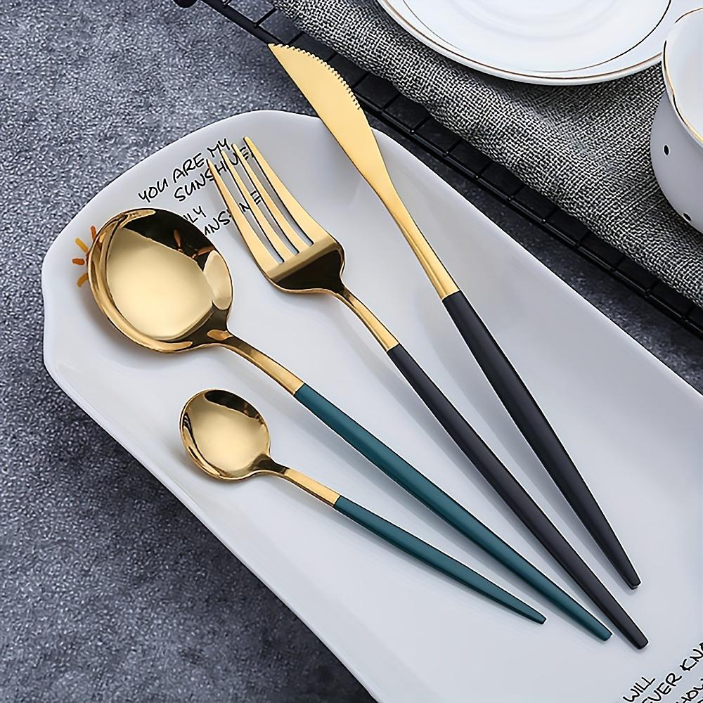 24-Piece Stainless Steel Western Steak Knife Set - Durable, Dishwasher Safe Home Kitchen Tableware Essentials