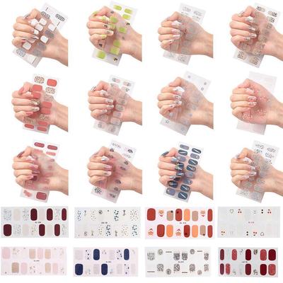 Semi-Cured Gel Nail Patch Adhesive Sliders Long Lasting Full Cover Nail Stcik/