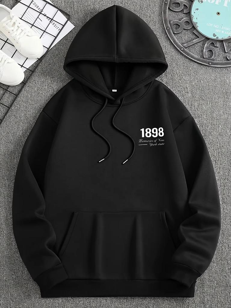 Men's Retro Brooklyn 1898 Pattern Fashion Retro Hoodie Casual Street Style Autumn_Winter Hoodie hoodie sweatshirt hoodies