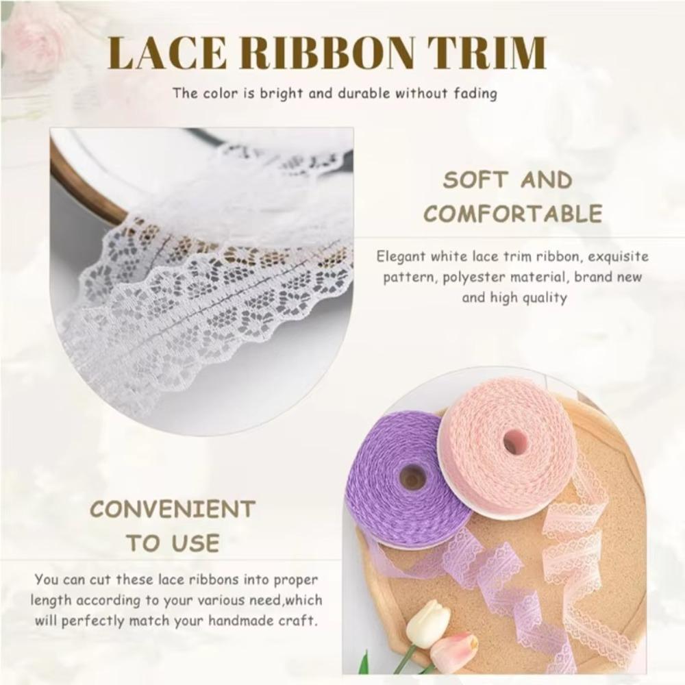 Crafts Bow 3cm  Lace Ribbon Wide Ribbons DIY Gift Wrap Lace Satin Ribbons  Wedding Party Decoration