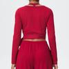 European Fashion Nude Feel Long Sleeve Bandage Yoga Suit for Women
