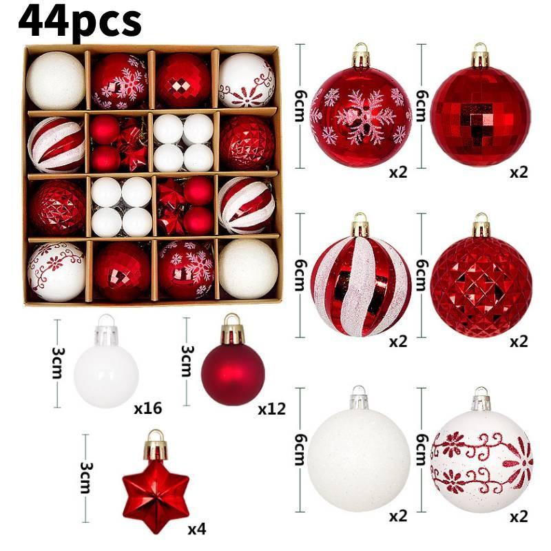 

Потрясающий набор из 44 разноцветных рождественских шаров уникальной формы для праздничного декора