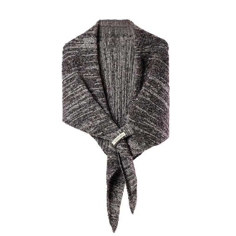 French Retro Fancy Perforated Triangle Scarf Shawl for Women in Winter Nordic Style Versatile Decorative Warm Neck Protector Outer Wear