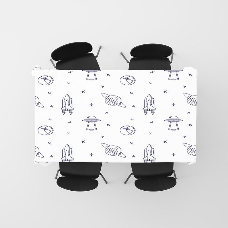 Stylish Space Exploration Print Tablecloth Perfect for Modern Kitchen Decor