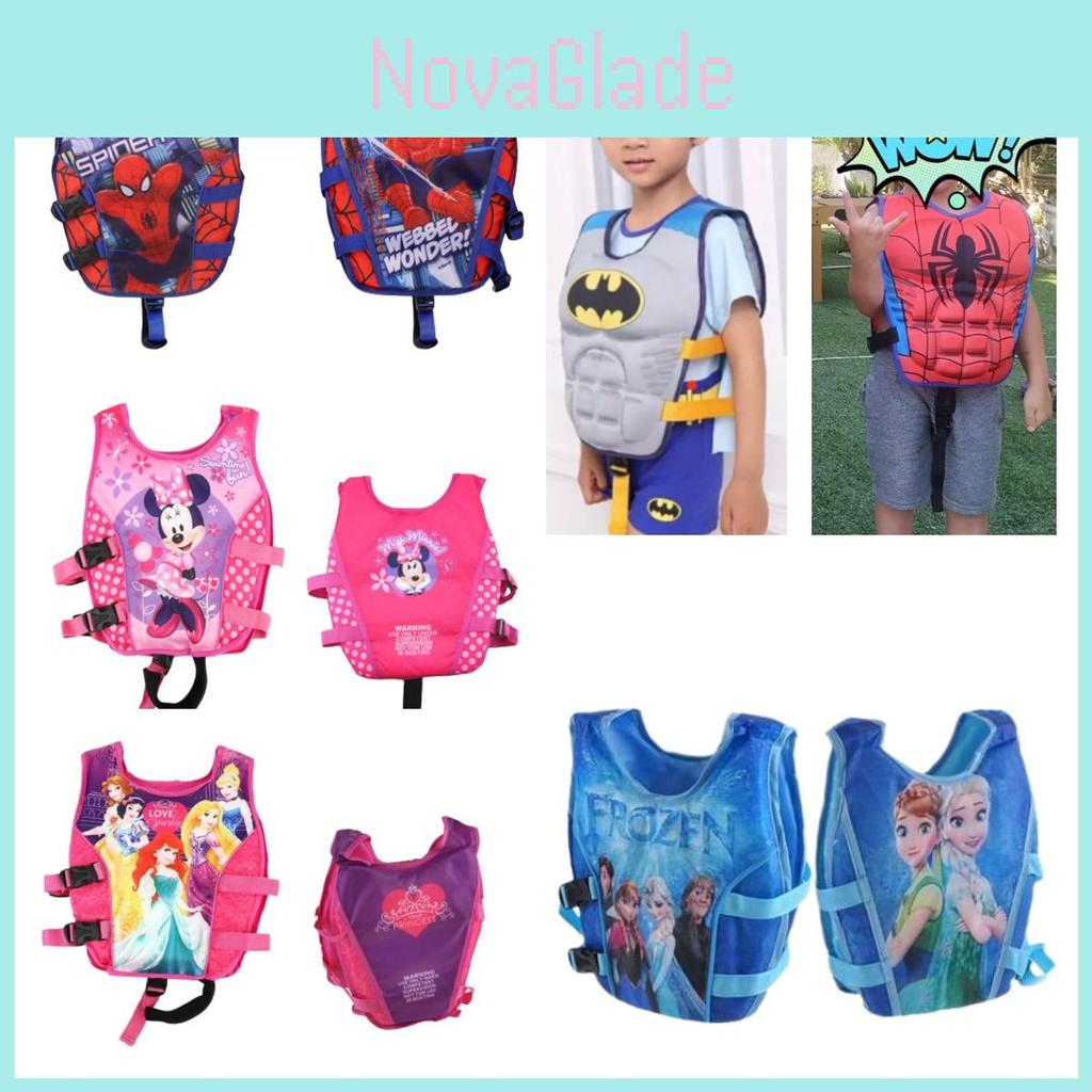 Kids' Muscle Float Vest For Water Activities Cartoon Print Polyester Fabric