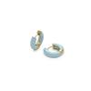 Earrings - LUXENTER - Raki - 18k Gold Plated - Diameter 11 Mm - Blue Lacquer