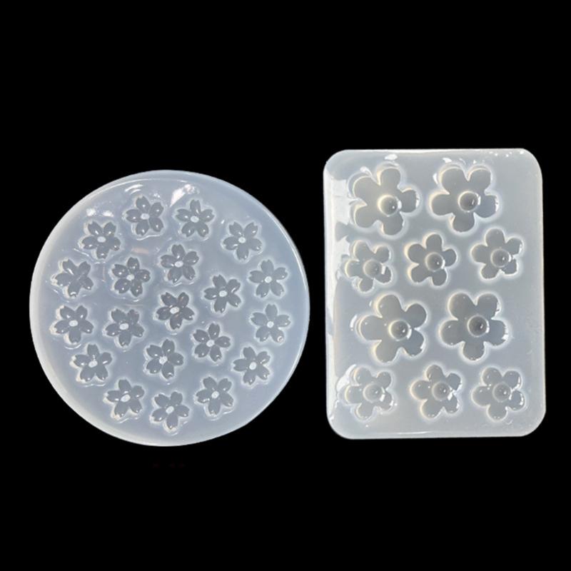 Flexible Harzform Anhängerformen Kleine Blumenform Silikonstruktur für Epoxid-Bastelarbeiten und Kreative Wanddekorationen