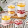50 Stück 150/250ml Dessertbecher Schüsselbehälter Runde Form Dessertbecher mit Deckel Dessertwerkzeuge