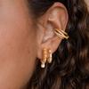 Vintage Simple Zircon Hoop Earrings For Women Gold Color Round Earrings Trend Wedding Jewelry