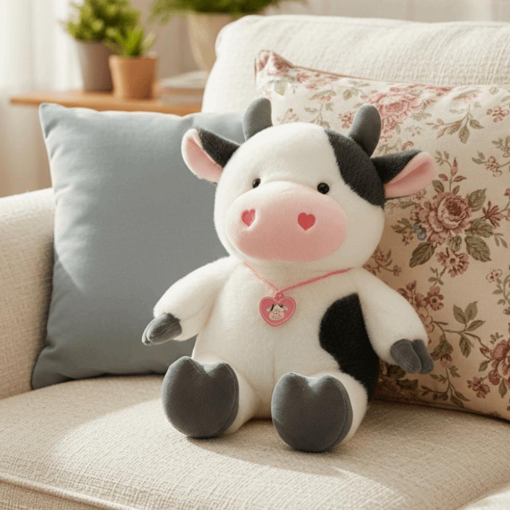 Cartoon Animals Cow Toys Simulation Cow Plush Toy Cow Stuffed Plush Doll  Birthday Gift