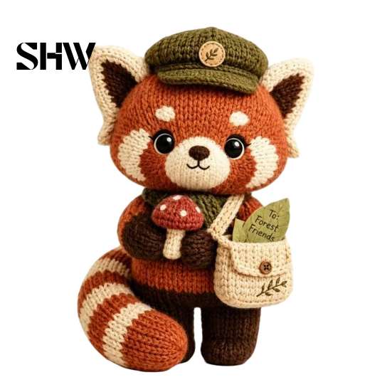 Small Animal Decoration Handmade Knitted Doll for Kids, Soft Crochet Forest Plush Toy, Healing Gift Friends Cute Hand Woven Stuffed Doll, Unique