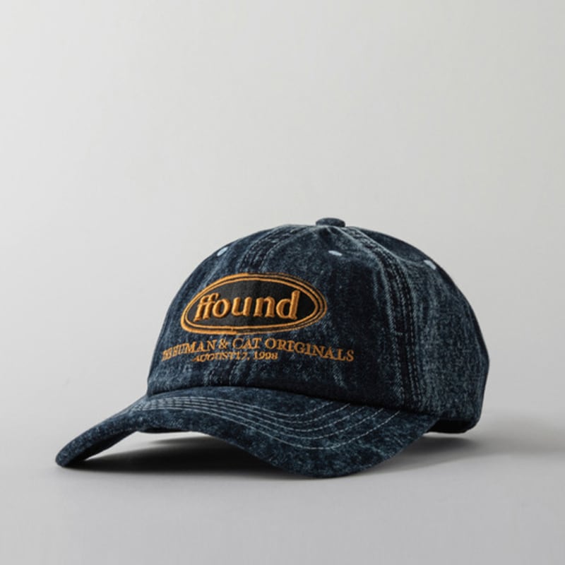 Human & Cat FFOUND WASHED VINTAGE DENIM BALL CAP / INDIGO BLUE
