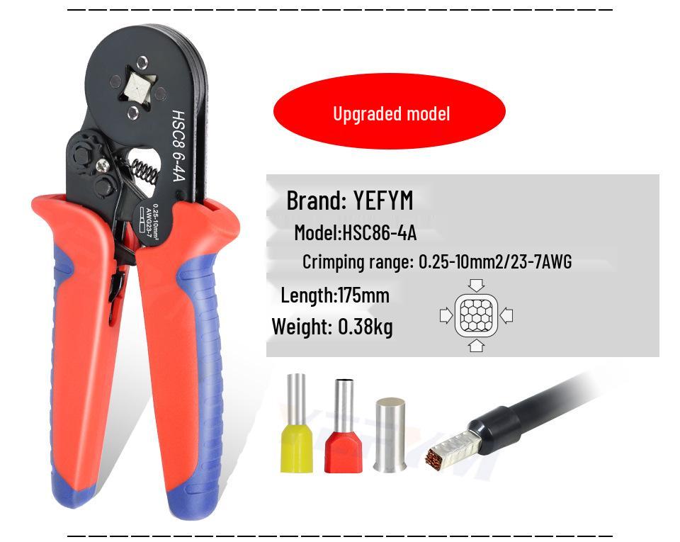 Tubular Terminal Crimping Pliers HSC8-6-4 with 1200-Piece Electrician Kit