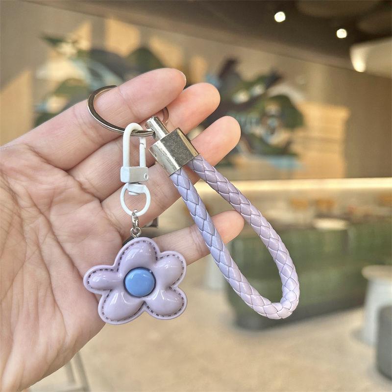 Dopamine Colorful Flower Keychain Set: Girlish Heart Charm, Nail Clipper, Ear Pick Accessories