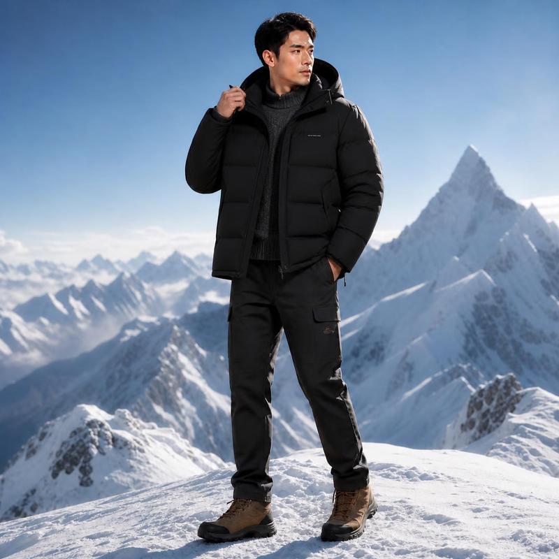 ROMON Men's Casual Hooded Padded Jacket