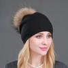 Autumn Winter Knitted Hats for Women Fashion Pompon Beanies Hat Female Warm Caps Fashion Ski Caps