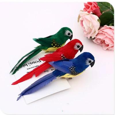 18cm Pappagallo Simulato Fatto a Mano Creativo Piuma Prato Figurina Ornamento Animale Uccello Giardino Uccello Oggetto di Scena Decorazione