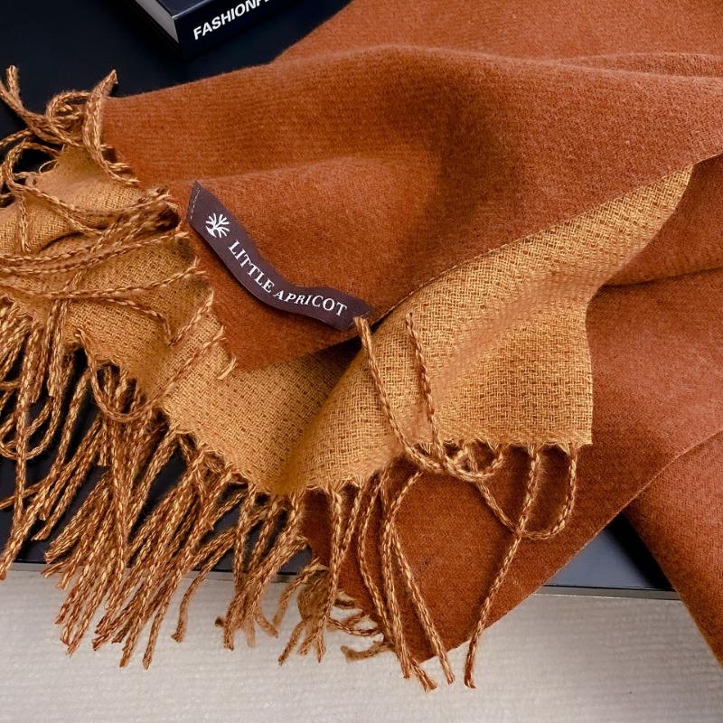 Double-sided Good Quality Solid Color Scarf Women's Winter Versatile Simple Long Shawl Earth Color Scarf
