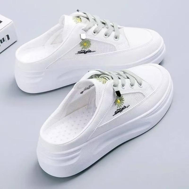 Small fresh flowers summer new single mesh breathable mesh shoes versatile sandals sandals wear thin slippers
