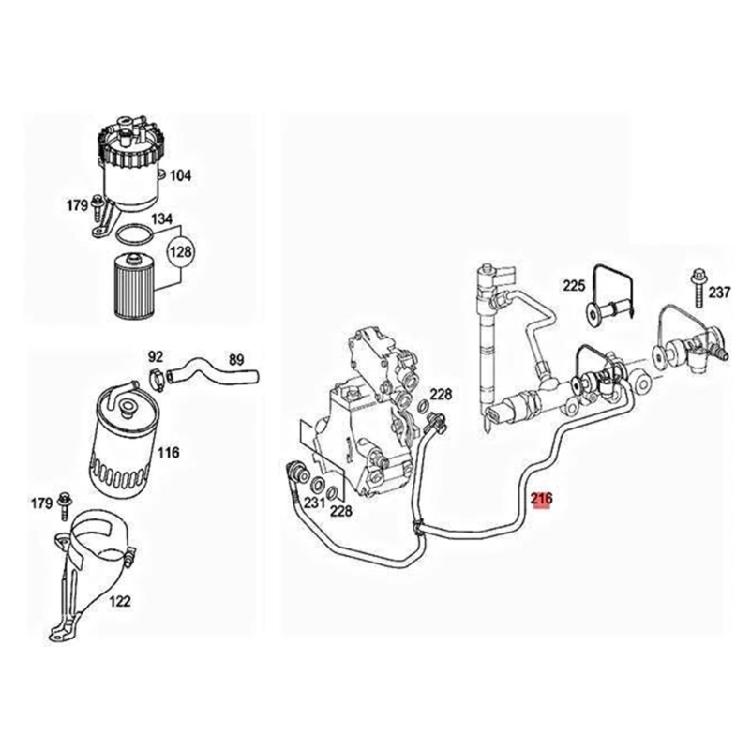 Replacement Fuel Return Hose Injector Hose Leak Line Fuel Return Line Hose Automotive Accessories for W163 W203
