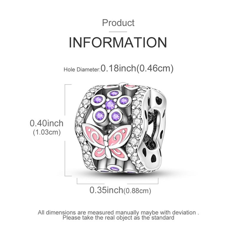 100% Real Copper Charms Bead Luminous Butterfly Dangle Fit Original Bracelet Diy For Woman Jewelry Party