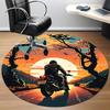 1PC Motorcycle Sunset Office Round Area Rug,  Mat Suitable ForOffice, Under Office Chairs Bedroom Living Room Home Decor, Room Deco