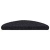 VidaXL Tapis d'escalier autocollants 15 pièces 56 x 17 x 3 cm Noir Demi-rond 132692