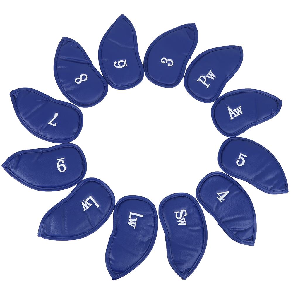12PCS   Pattern PU Leather   Soft Convenient   Putter Cover Iron   Headcover Accessory During Outdoor Travel