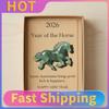 Lucky Resin Horse with Card Chinese New Year Zodiac Horse Figurine for Home Office Desk Meaningful Gift for Friends Family