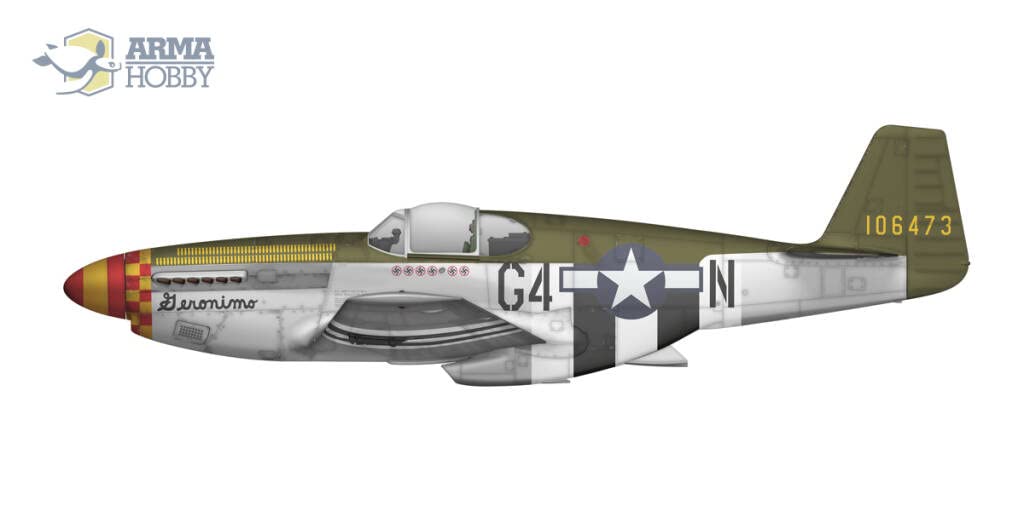 Alma Hobby US Army Air Force Mustang Modelo de plástico ADL70041 Color de moldeo 1/72 P-51B