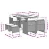 VidaXL 9-Piece Garden Dining Set with Cushions, Patio Table and Chairs, Patio Furniture, Outdoor Furniture, 3210602