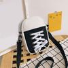 Women Canvas Crossbody Bag Casual Small Shoulder Bag Canvas Shoe Design Crossbody Purse for Daily Life Travel Commuting