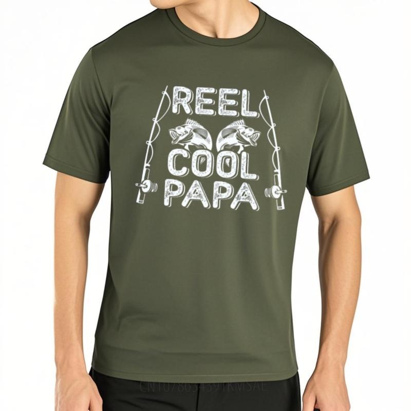 Unisexs Top Printed For Her Oneck Tshirt Casual Reel Cool Papa Fishing Rods Fish Fashionable For Her Top Tees Lightweight Tee