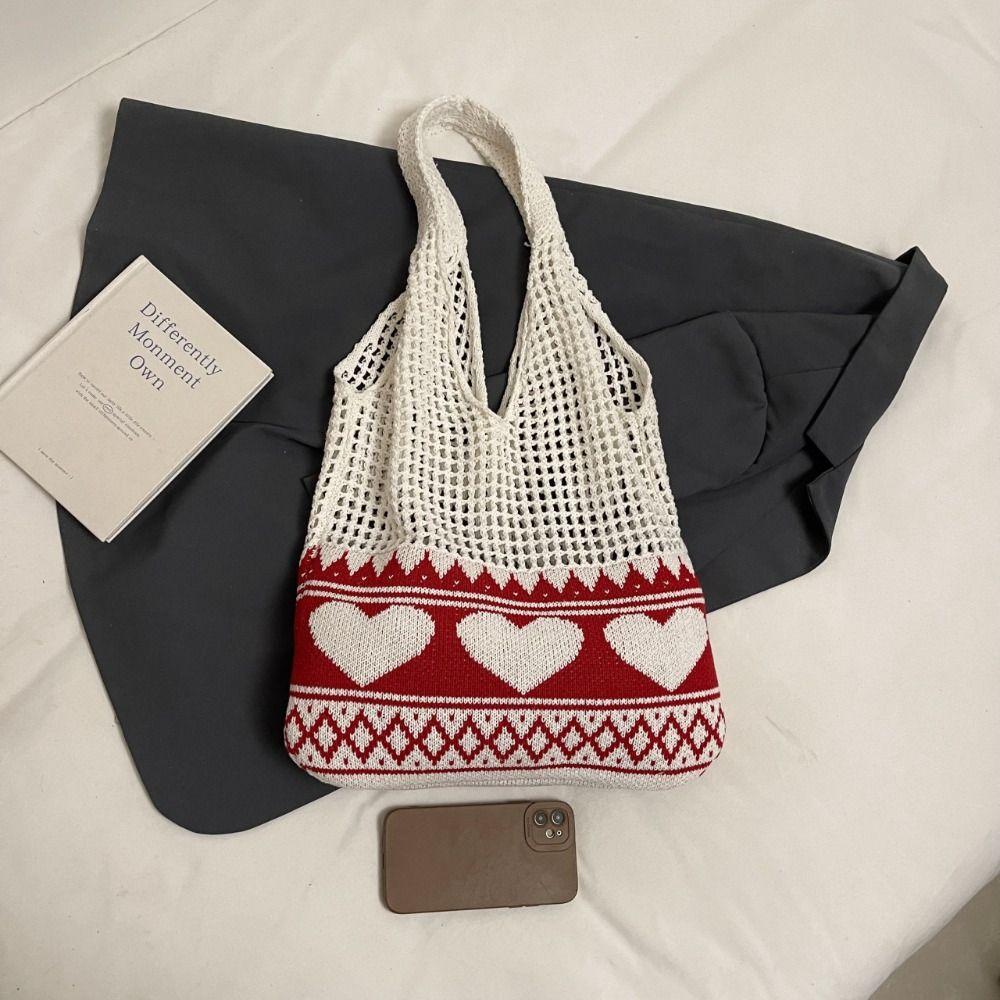 Boho Crochet Bag Leisure Weave Shoulder Bag Fashion Knitted Tote Bag Summer