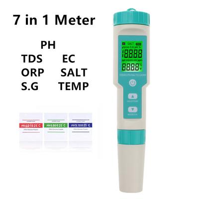 COM-600 7 in 1 PH TDS EC ORP Salzgehalt S. G Temp Meter Wasserqualitätsmonitor Tester IP67 für Trinkwasser, Aquarien PH Meter