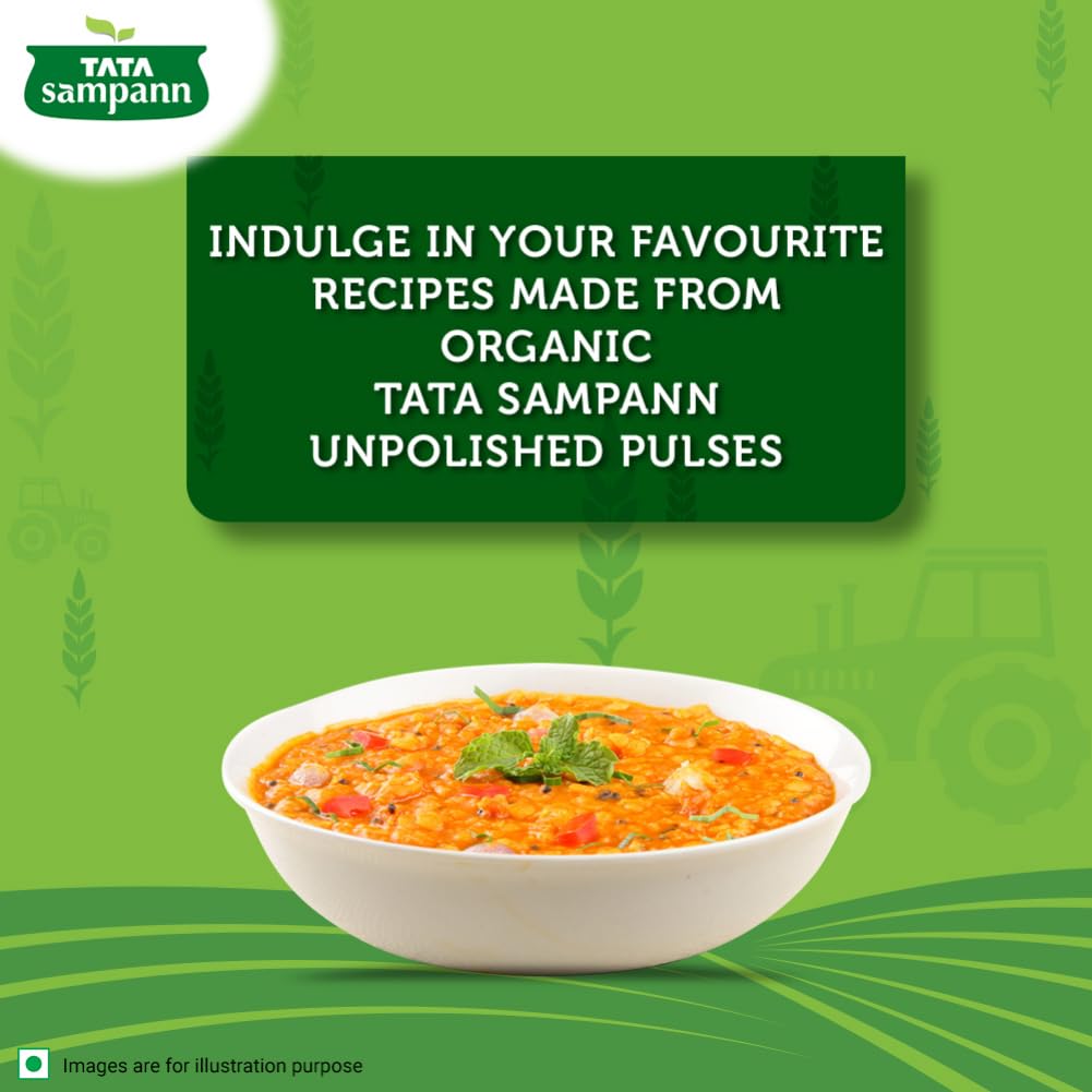 TATA Sampann Organic Unpolished Moong Dal 500g, High Protein Dietary Fiber Lentils For Healthy Recipes