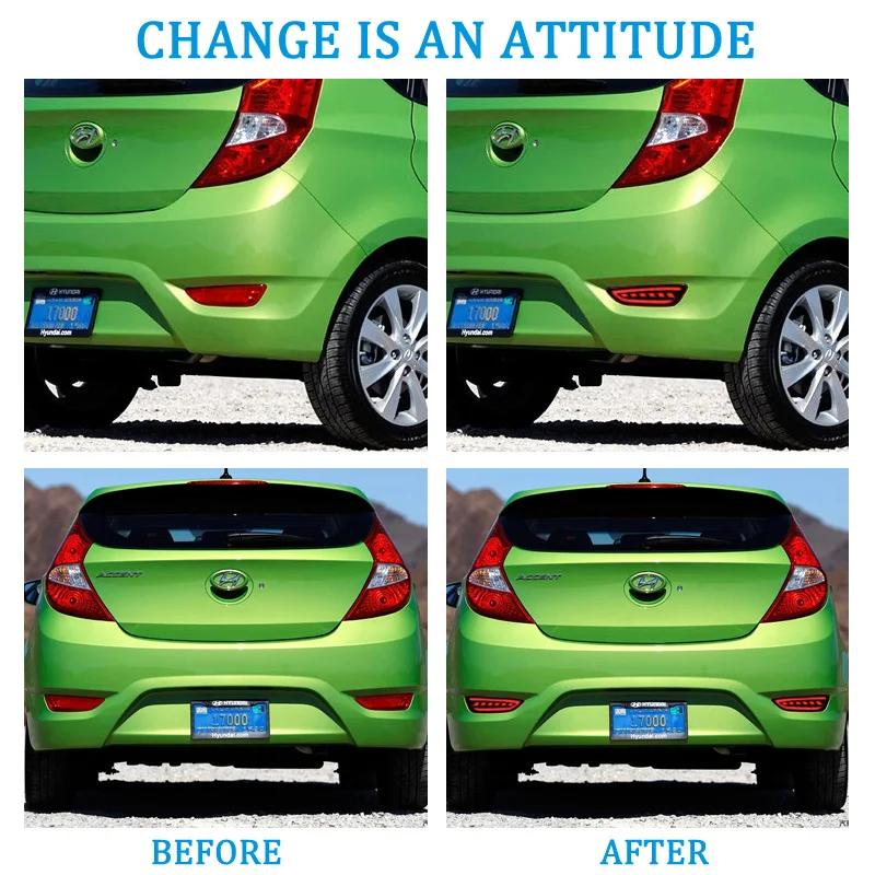 Car LED Rear Bumper Lamps For Hyundai Accent Hatchback 2010-2016 Brake Light Turn Signal Backup Reflector Taillights Fog lamp