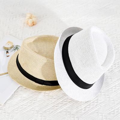 Fashion Sun Hat Unisex British Style Outdoor Straw Beach Hat for Men Women Summer Sun Protection Wide Brim Hat
