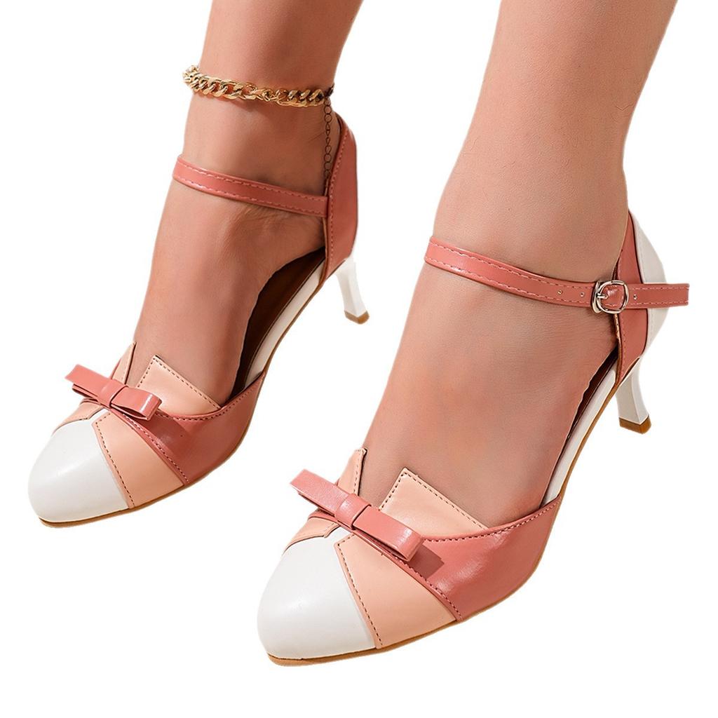 Neue Damenschuhe in großen Größen - Einseitig durchbrochene Sandalen mit dünnen Absätzen für Damen