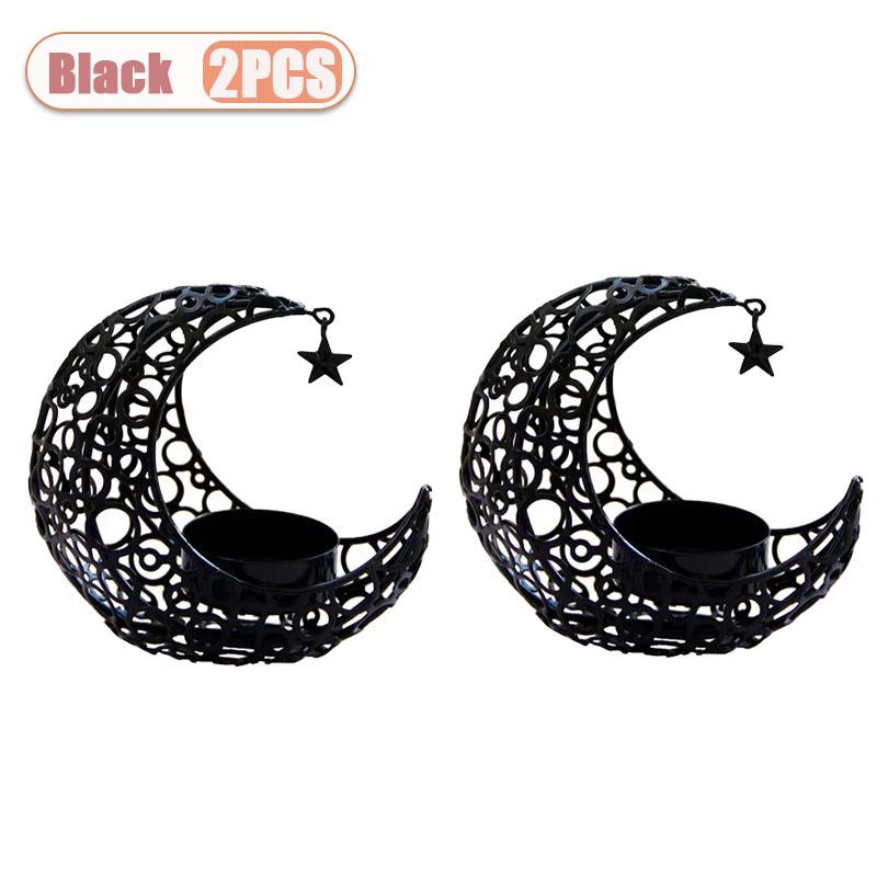 1-4PC Metal Crescent Moon Candle Holder Ramadan Eid Candelabra for Modern Home Decor Wedding Party Table Centerpiece Decorations
