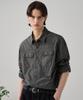 DRAW FIT Arkman Cotton Dyed Work Shirt [Charcoal]