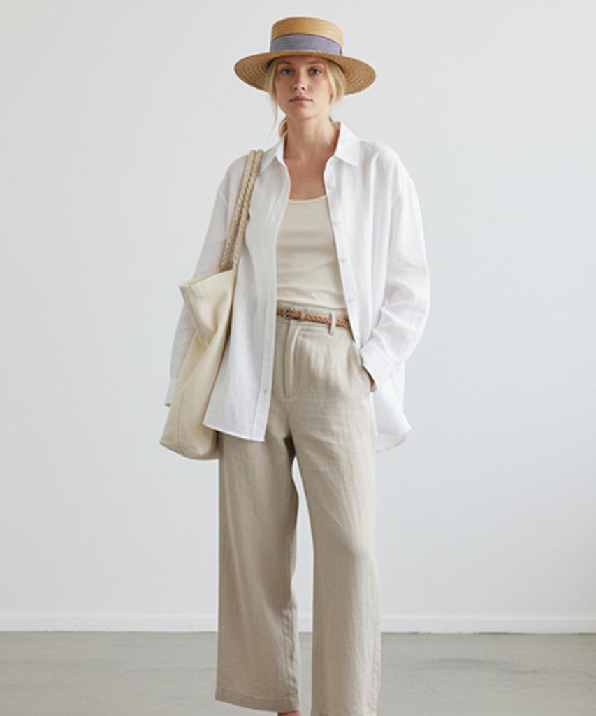 Stripe Line Brown Panama Hat